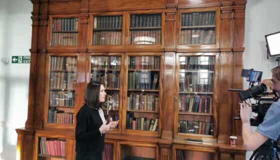 Lucy filmed for ITN Lucy filmed for ITN